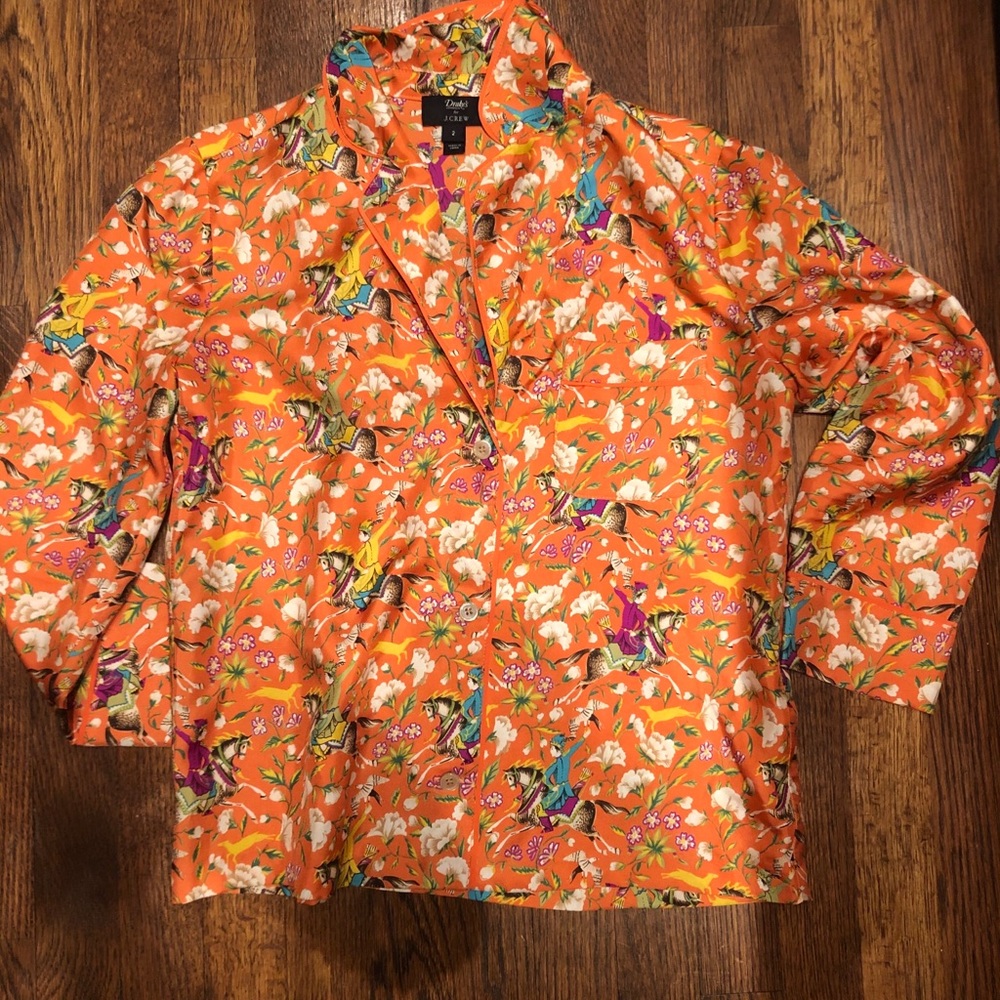 JCrew x Drakes Silk Pajama Top — NWOT